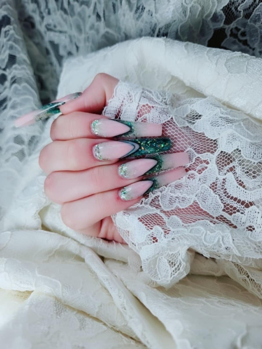 Emerald glitter set